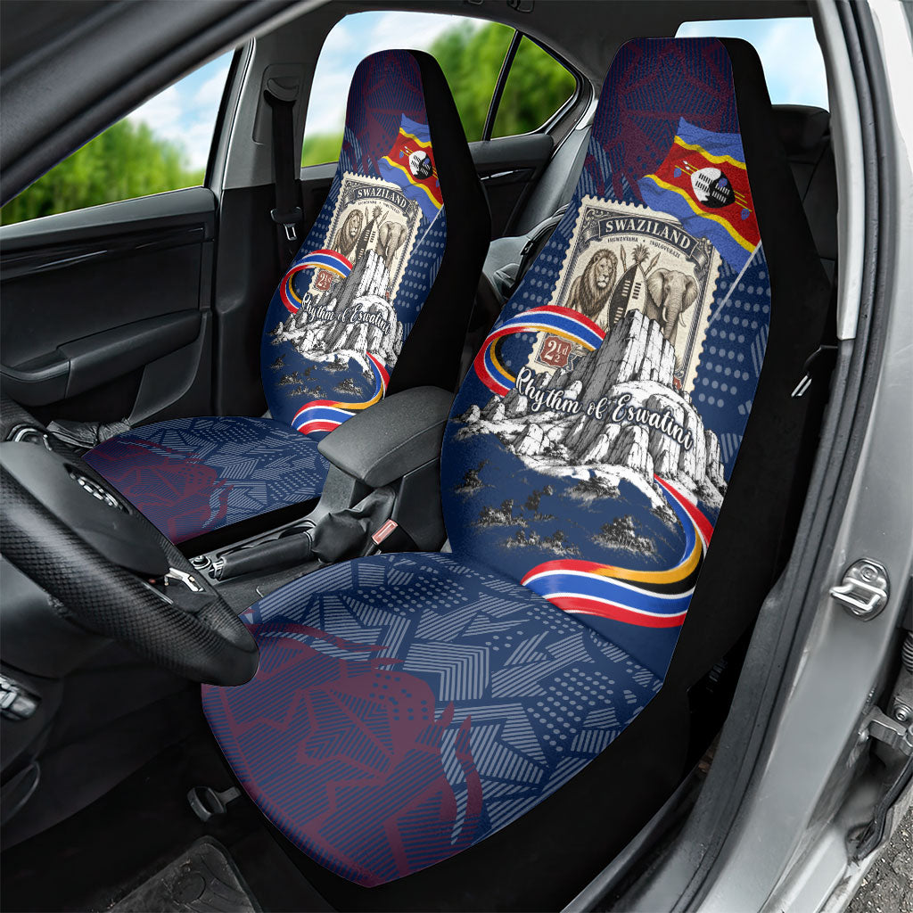 Eswatini Somhlolo Day Car Seat Cover Swazi Flag Stamp Traditional Dancer African Heritage Graphic