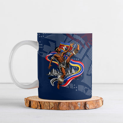 Eswatini Somhlolo Day Ceramic Mug Swazi Flag Stamp Traditional Dancer African Heritage Graphic