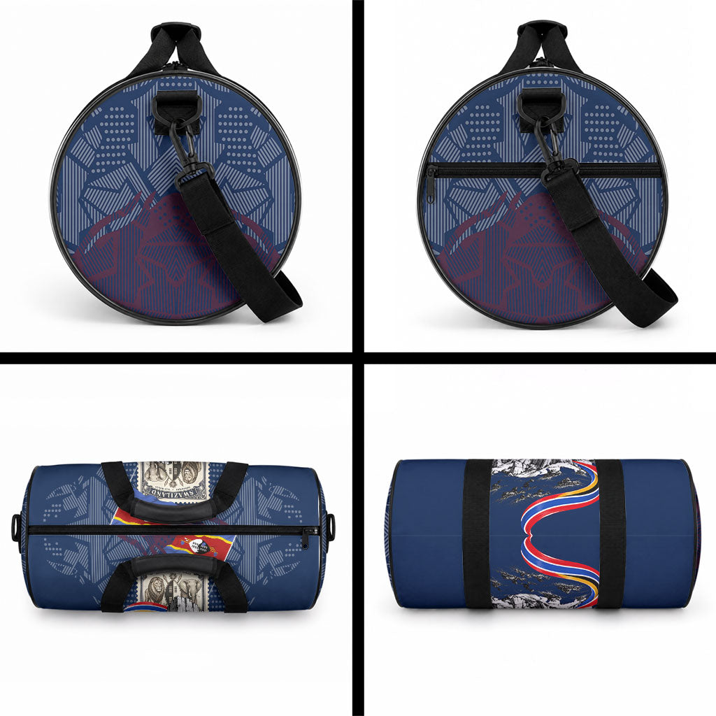 Eswatini Somhlolo Day Duffle Bag Swazi Flag Stamp Traditional Dancer African Heritage Graphic