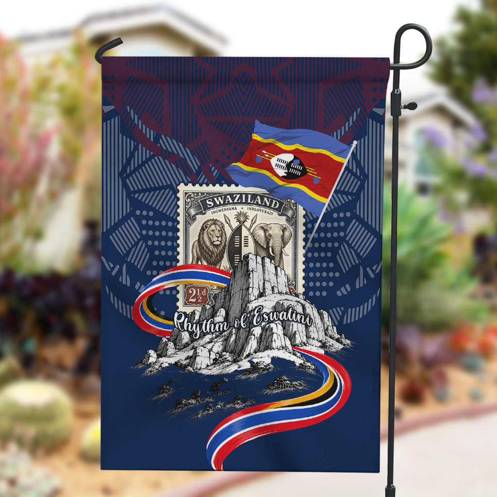 Eswatini Somhlolo Day Garden Flag Swazi Flag Stamp Traditional Dancer African Heritage Graphic