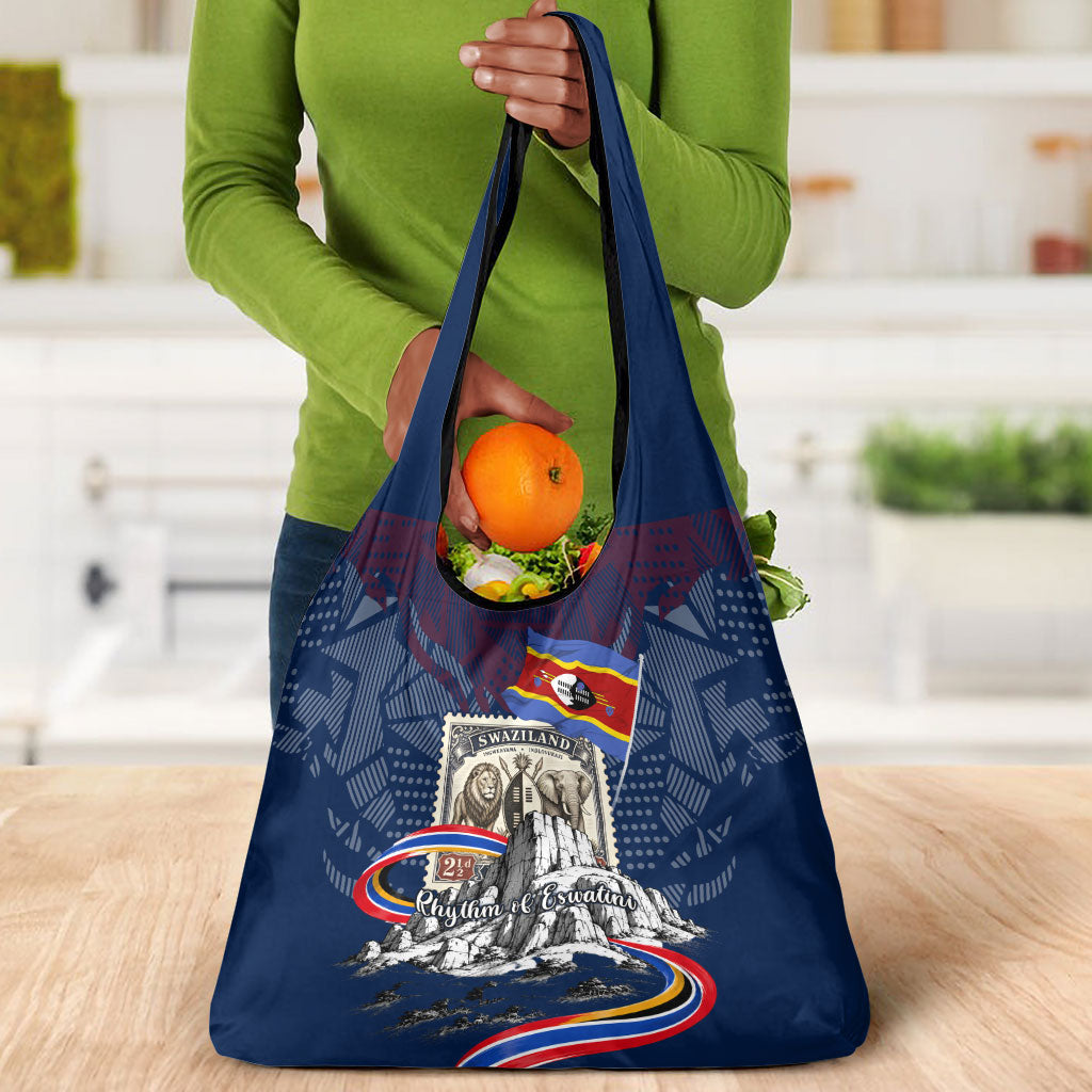 Eswatini Somhlolo Day Grocery Bag Swazi Flag Stamp Traditional Dancer African Heritage Graphic