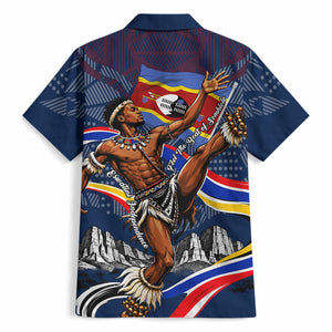 Eswatini Somhlolo Day Hawaiian Shirt Swazi Flag Stamp Traditional Dancer African Heritage Graphic