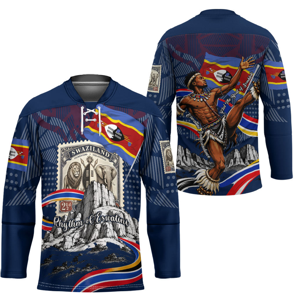 Eswatini Somhlolo Day Hockey Jersey Swazi Flag Stamp Traditional Dancer African Heritage Graphic