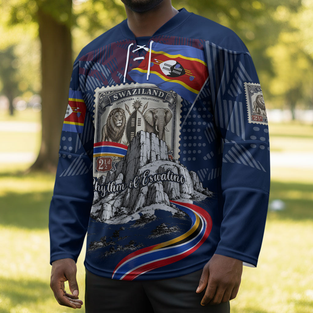 Eswatini Somhlolo Day Hockey Jersey Swazi Flag Stamp Traditional Dancer African Heritage Graphic