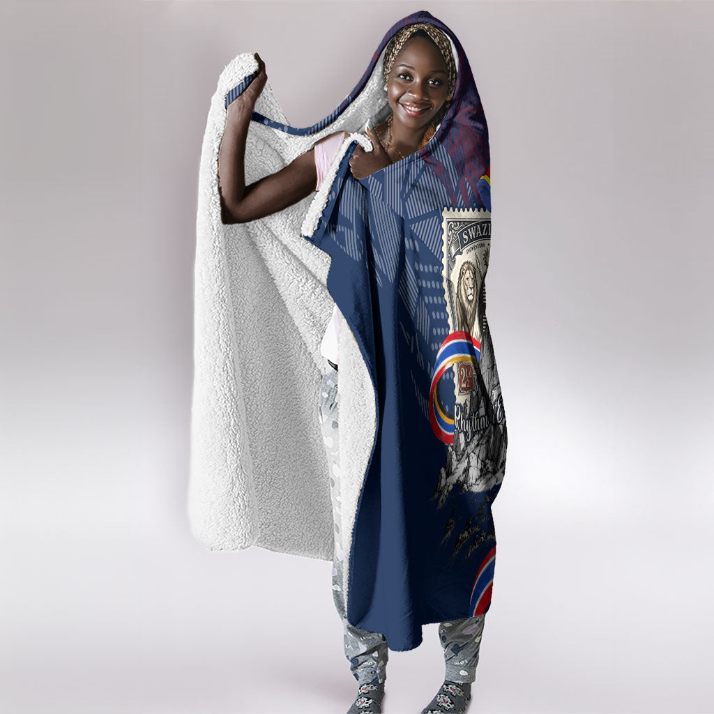Eswatini Somhlolo Day Hooded Blanket Swazi Flag Stamp Traditional Dancer African Heritage Graphic