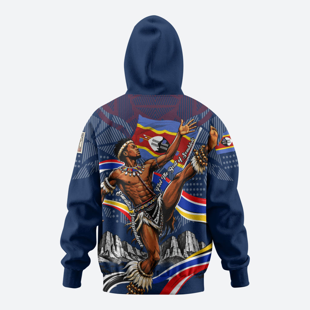 Eswatini Somhlolo Day Hoodie Swazi Flag Stamp Traditional Dancer African Heritage Graphic
