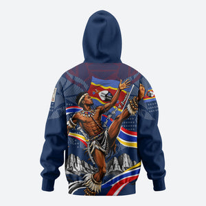 Eswatini Somhlolo Day Hoodie Swazi Flag Stamp Traditional Dancer African Heritage Graphic
