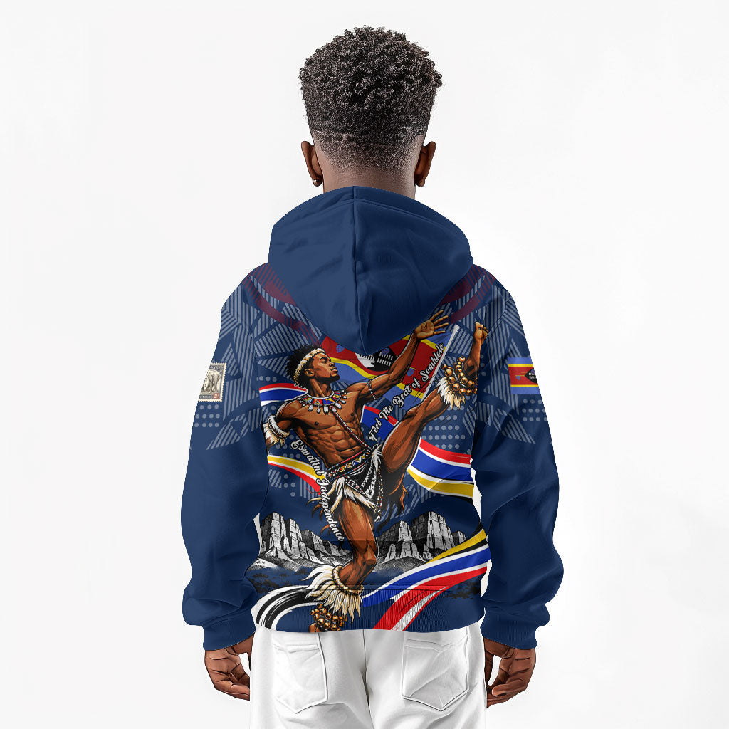 Eswatini Somhlolo Day Kid Hoodie Swazi Flag Stamp Traditional Dancer African Heritage Graphic
