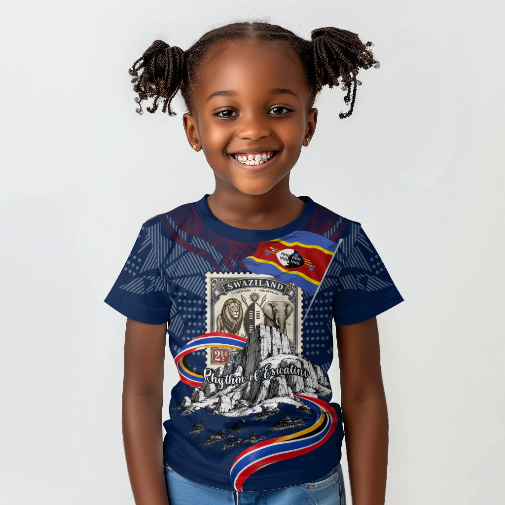 Eswatini Somhlolo Day Kid T shirt Swazi Flag Stamp Traditional Dancer African Heritage Graphic