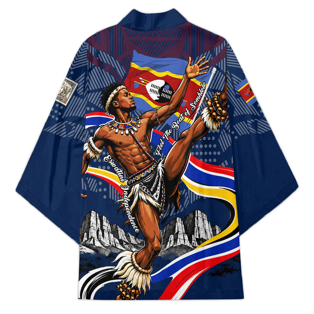 Eswatini Somhlolo Day Kimono Swazi Flag Stamp Traditional Dancer African Heritage Graphic