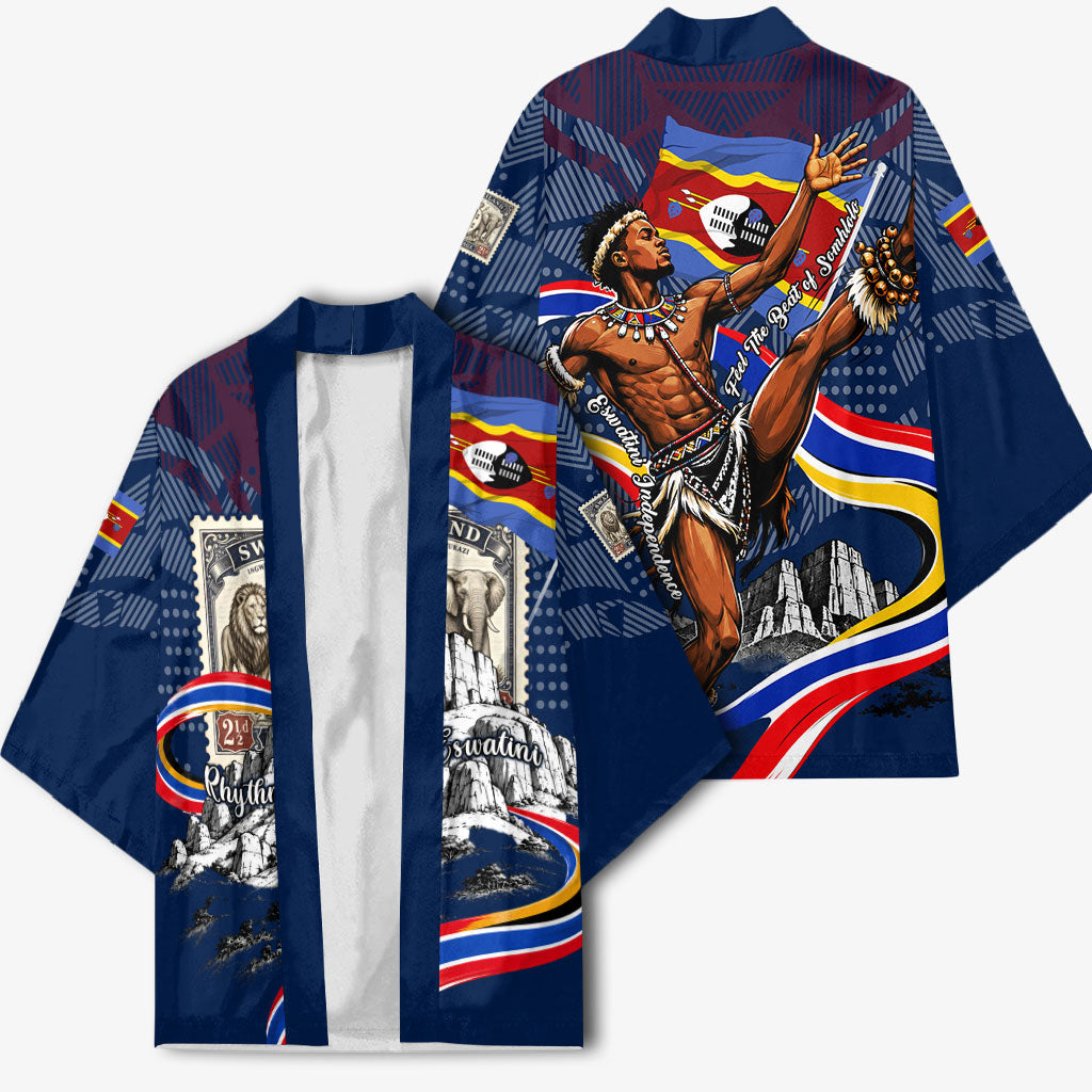 Eswatini Somhlolo Day Kimono Swazi Flag Stamp Traditional Dancer African Heritage Graphic