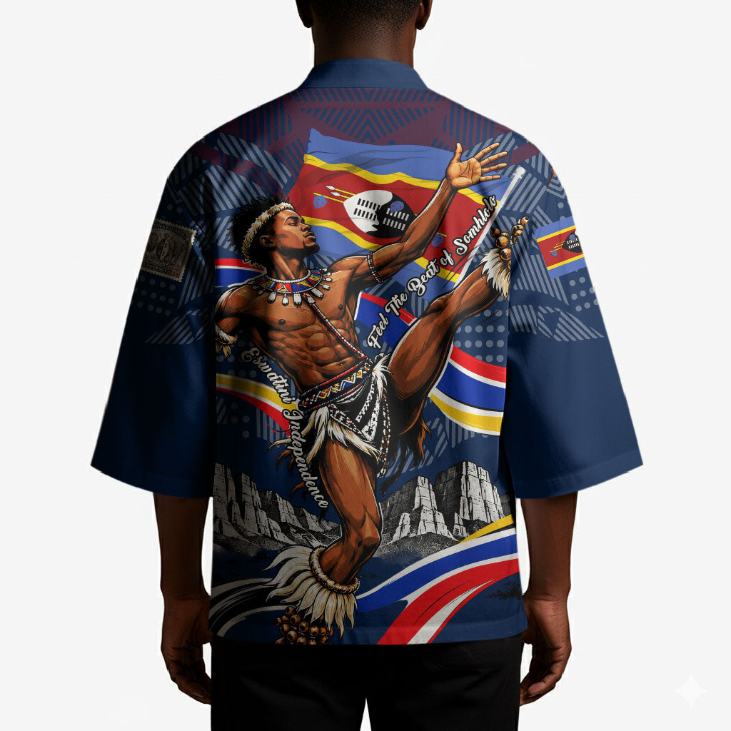 Eswatini Somhlolo Day Kimono Swazi Flag Stamp Traditional Dancer African Heritage Graphic