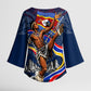 Eswatini Somhlolo Day Kimono Sleeve Blouse Swazi Flag Stamp Traditional Dancer African Heritage Graphic