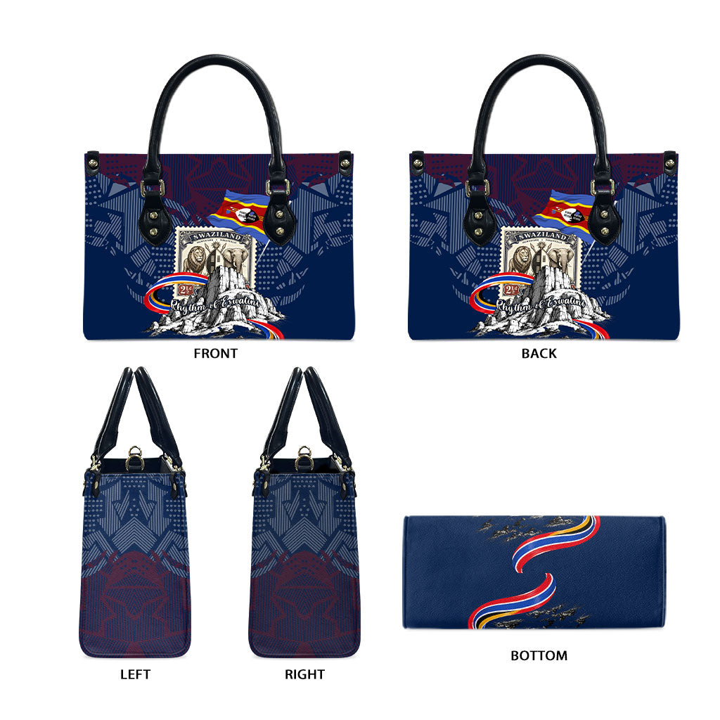 Eswatini Somhlolo Day Leather Bag Swazi Flag Stamp Traditional Dancer African Heritage Graphic