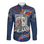 Eswatini Somhlolo Day Long Sleeve Button Shirt Swazi Flag Stamp Traditional Dancer African Heritage Graphic