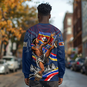 Eswatini Somhlolo Day Long Sleeve Shirt Swazi Flag Stamp Traditional Dancer African Heritage Graphic