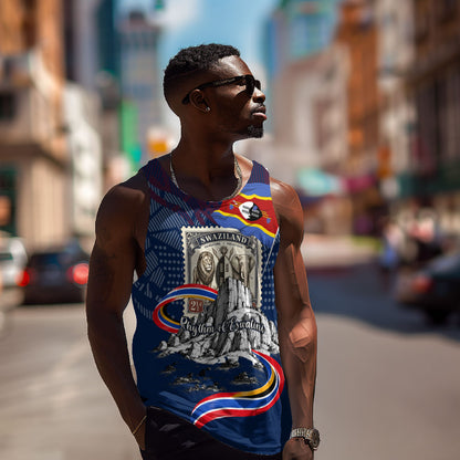 Eswatini Somhlolo Day Men Tank Top Swazi Flag Stamp Traditional Dancer African Heritage Graphic