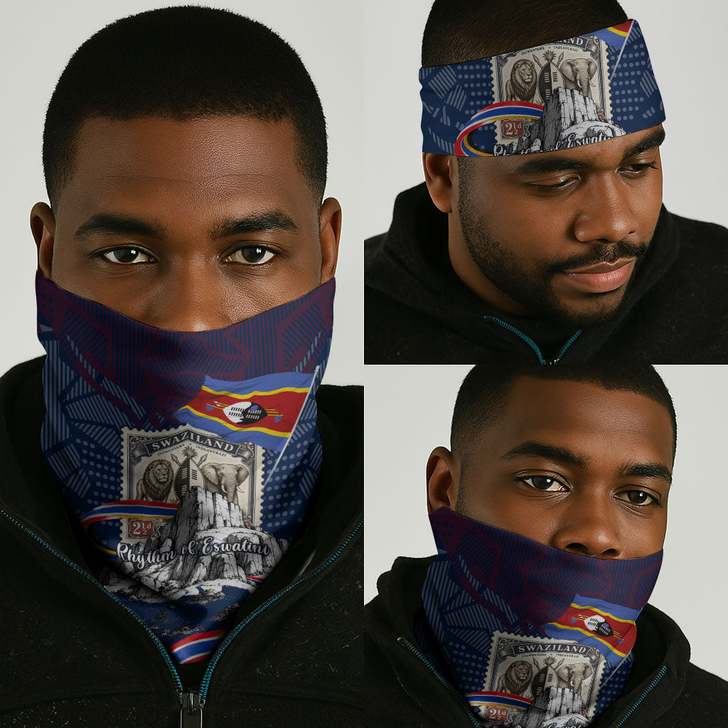 Eswatini Somhlolo Day Neck Gaiter Swazi Flag Stamp Traditional Dancer African Heritage Graphic