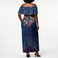 Eswatini Somhlolo Day Off Shoulder Maxi Dress Swazi Flag Stamp Traditional Dancer African Heritage Graphic