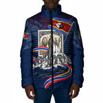 Eswatini Somhlolo Day Padded Jacket Swazi Flag Stamp Traditional Dancer African Heritage Graphic