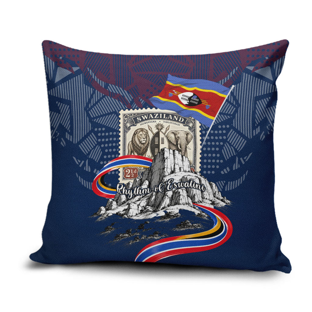 Eswatini Somhlolo Day Pillow Cover Swazi Flag Stamp Traditional Dancer African Heritage Graphic