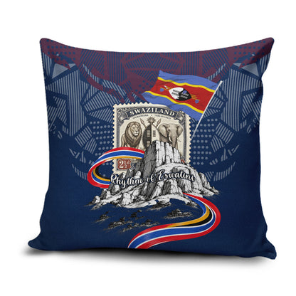 Eswatini Somhlolo Day Pillow Cover Swazi Flag Stamp Traditional Dancer African Heritage Graphic