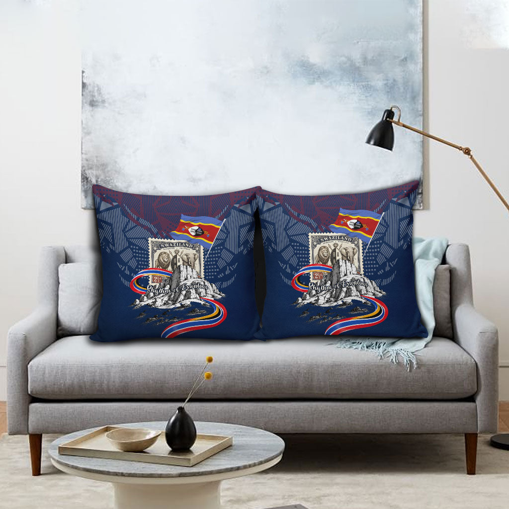 Eswatini Somhlolo Day Pillow Cover Swazi Flag Stamp Traditional Dancer African Heritage Graphic