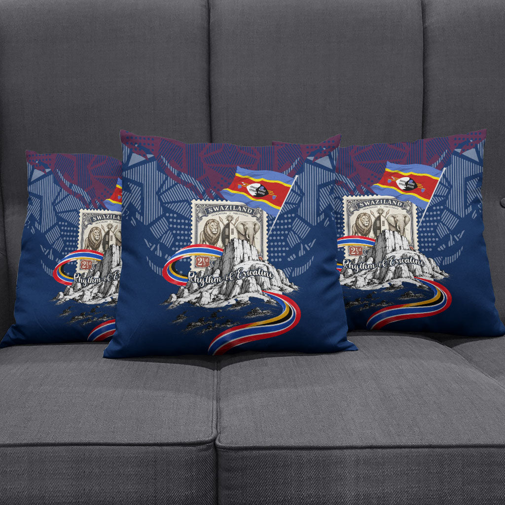 Eswatini Somhlolo Day Pillow Cover Swazi Flag Stamp Traditional Dancer African Heritage Graphic