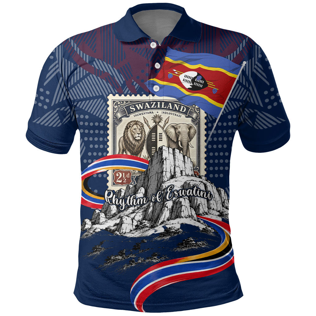 Eswatini Somhlolo Day Polo Shirt Swazi Flag Stamp Traditional Dancer African Heritage Graphic