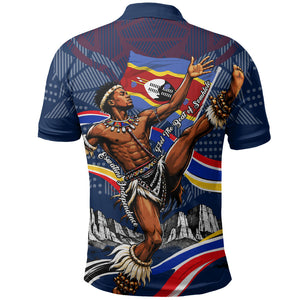 Eswatini Somhlolo Day Polo Shirt Swazi Flag Stamp Traditional Dancer African Heritage Graphic