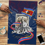 Eswatini Somhlolo Day Puzzle Swazi Flag Stamp Traditional Dancer African Heritage Graphic