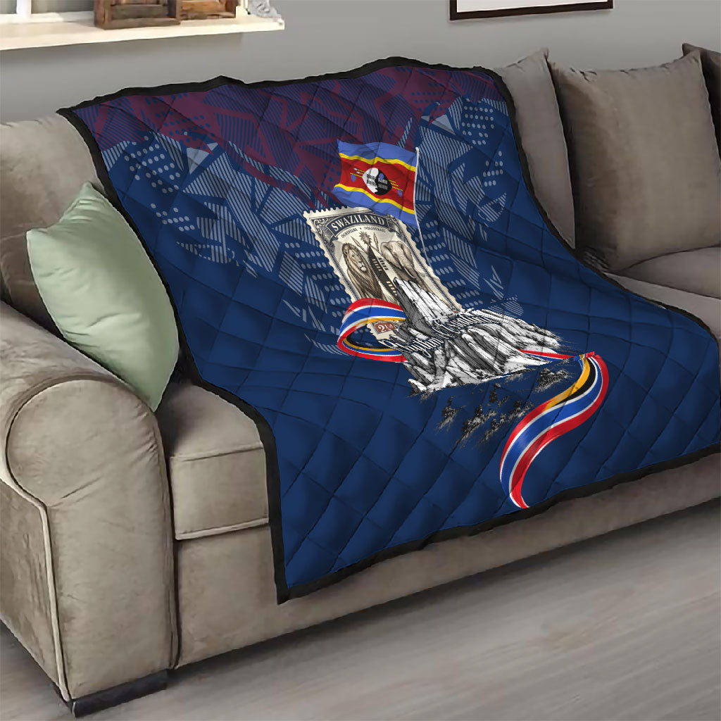 Eswatini Somhlolo Day Quilt Swazi Flag Stamp Traditional Dancer African Heritage Graphic