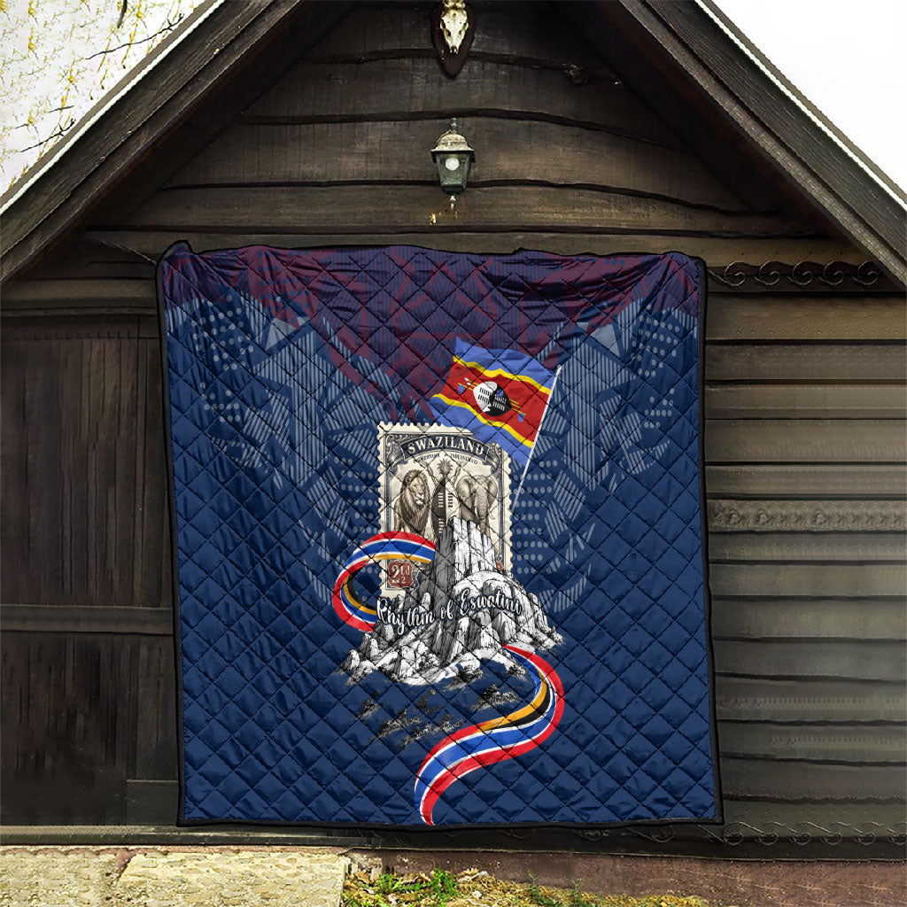 Eswatini Somhlolo Day Quilt Swazi Flag Stamp Traditional Dancer African Heritage Graphic