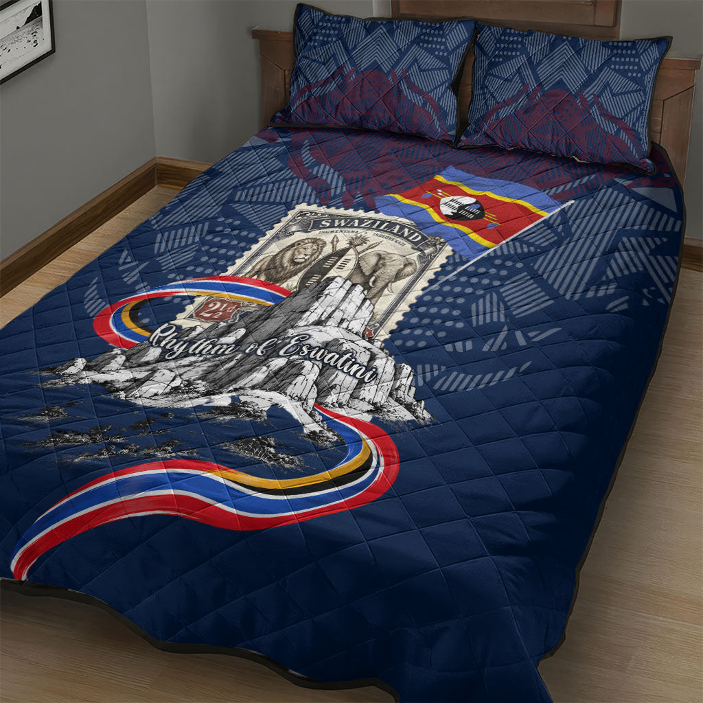 Eswatini Somhlolo Day Quilt Bed Set Swazi Flag Stamp Traditional Dancer African Heritage Graphic