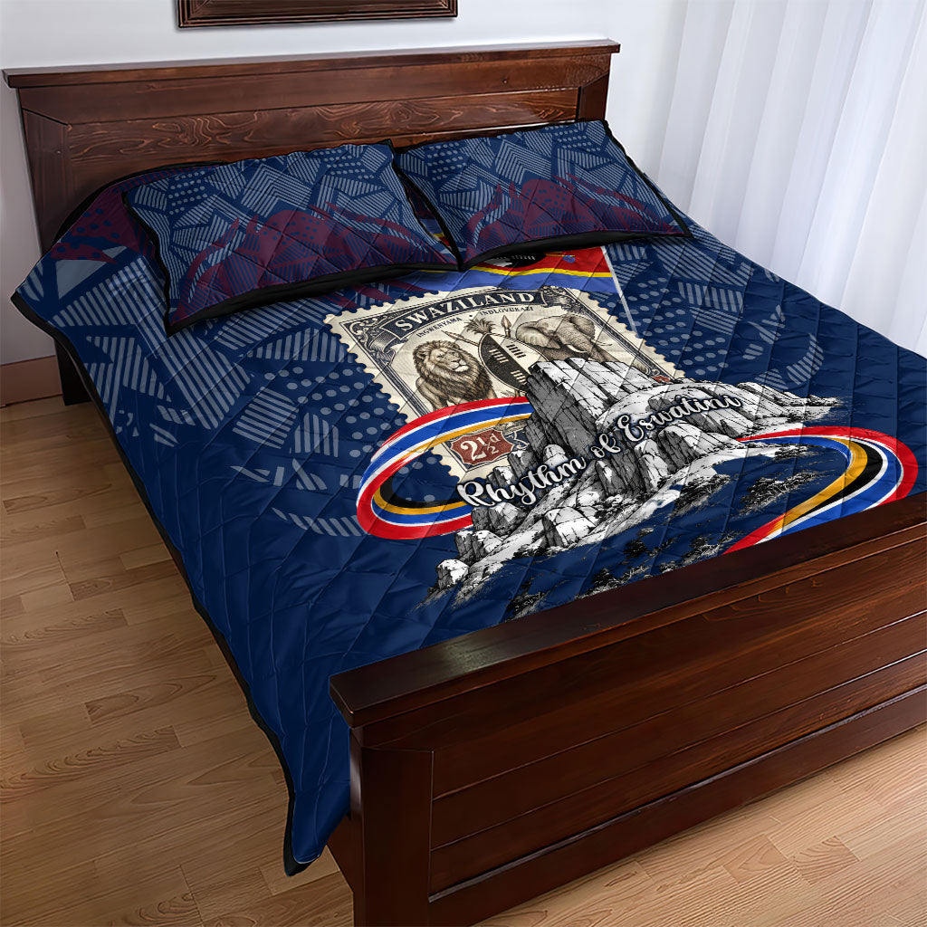 Eswatini Somhlolo Day Quilt Bed Set Swazi Flag Stamp Traditional Dancer African Heritage Graphic
