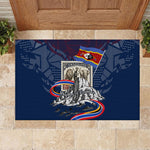Eswatini Somhlolo Day Rubber Doormat Swazi Flag Stamp Traditional Dancer African Heritage Graphic