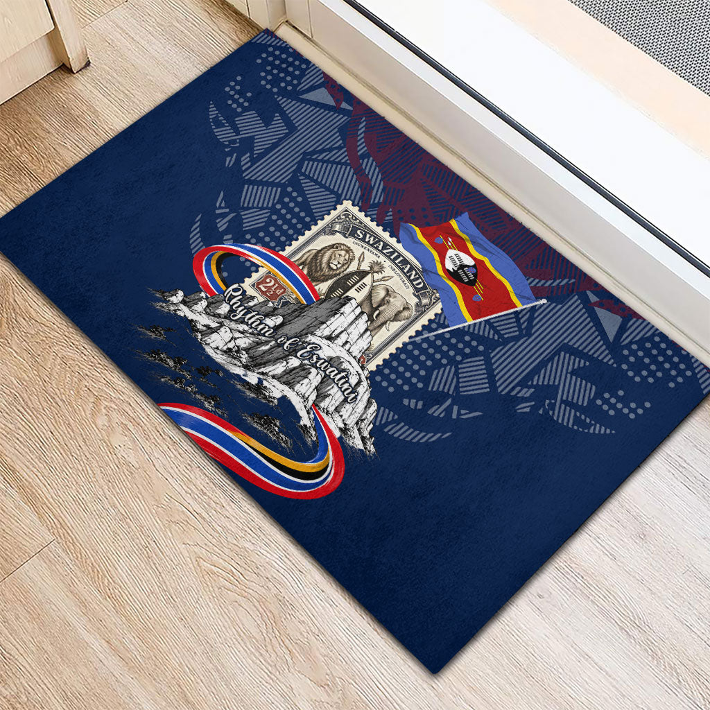 Eswatini Somhlolo Day Rubber Doormat Swazi Flag Stamp Traditional Dancer African Heritage Graphic
