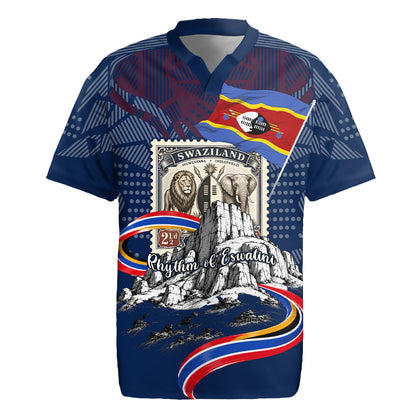 Eswatini Somhlolo Day Rugby Jersey Swazi Flag Stamp Traditional Dancer African Heritage Graphic