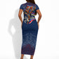 Eswatini Somhlolo Day Short Sleeve Bodycon Dress Swazi Flag Stamp Traditional Dancer African Heritage Graphic