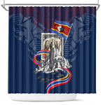 Eswatini Somhlolo Day Shower Curtain Swazi Flag Stamp Traditional Dancer African Heritage Graphic