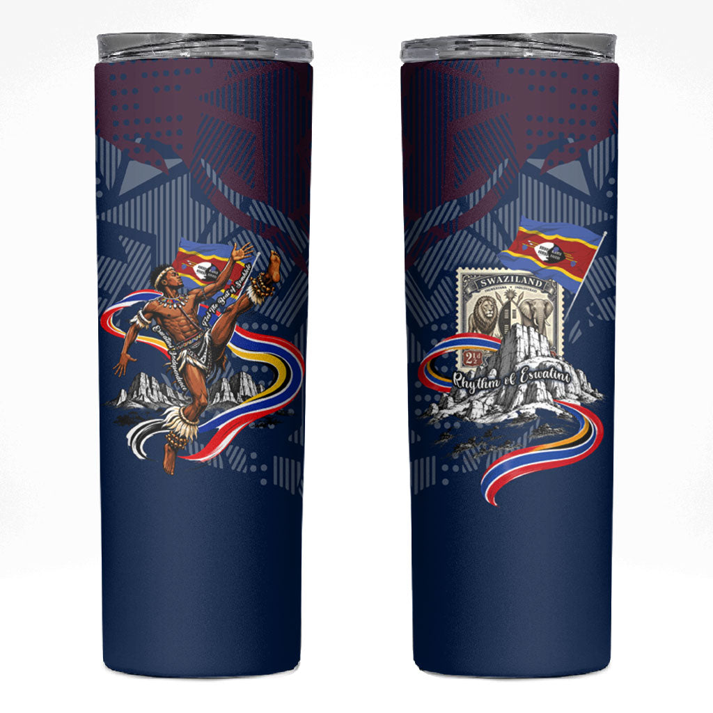 Eswatini Somhlolo Day Skinny Tumbler Swazi Flag Stamp Traditional Dancer African Heritage Graphic