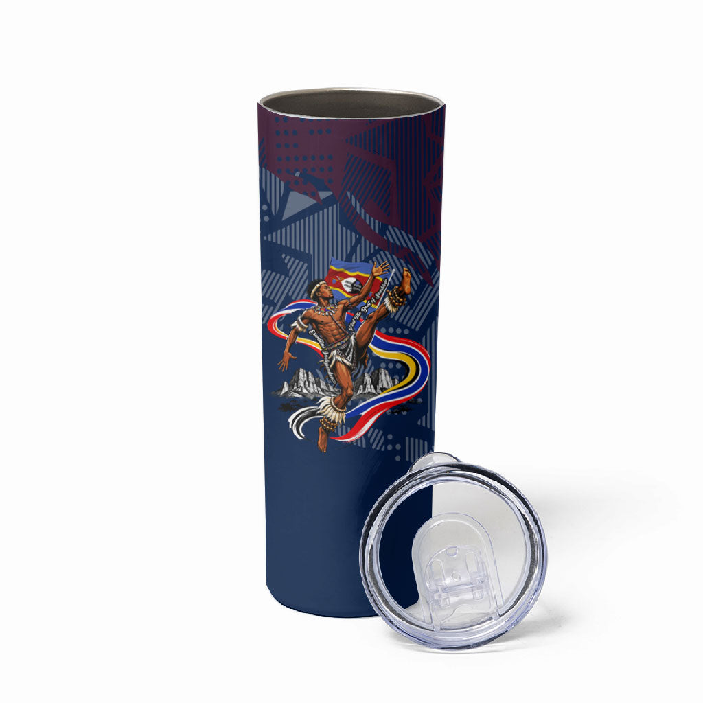 Eswatini Somhlolo Day Skinny Tumbler Swazi Flag Stamp Traditional Dancer African Heritage Graphic