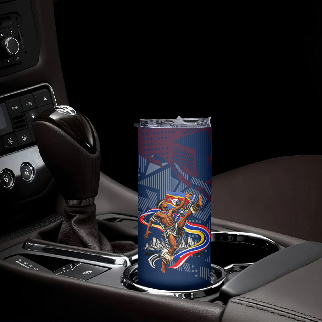 Eswatini Somhlolo Day Skinny Tumbler Swazi Flag Stamp Traditional Dancer African Heritage Graphic