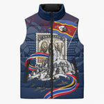 Eswatini Somhlolo Day Sleeveless Puffer Jacket Swazi Flag Stamp Traditional Dancer African Heritage Graphic