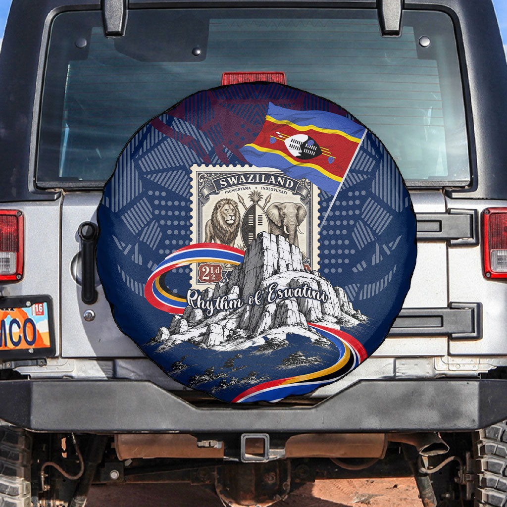Eswatini Somhlolo Day Spare Tire Cover Swazi Flag Stamp Traditional Dancer African Heritage Graphic