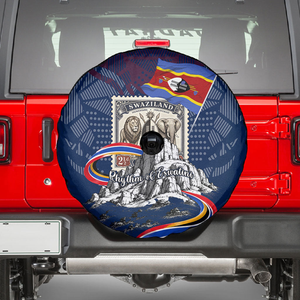 Eswatini Somhlolo Day Spare Tire Cover Swazi Flag Stamp Traditional Dancer African Heritage Graphic