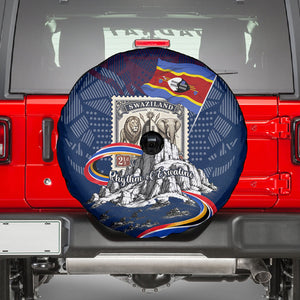 Eswatini Somhlolo Day Spare Tire Cover Swazi Flag Stamp Traditional Dancer African Heritage Graphic