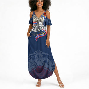 Eswatini Somhlolo Day Summer Maxi Dress Swazi Flag Stamp Traditional Dancer African Heritage Graphic