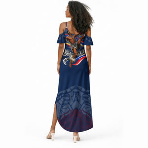 Eswatini Somhlolo Day Summer Maxi Dress Swazi Flag Stamp Traditional Dancer African Heritage Graphic