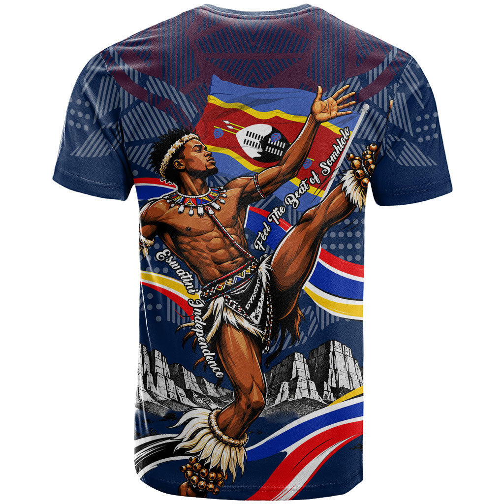 Eswatini Somhlolo Day T shirt Swazi Flag Stamp Traditional Dancer African Heritage Graphic